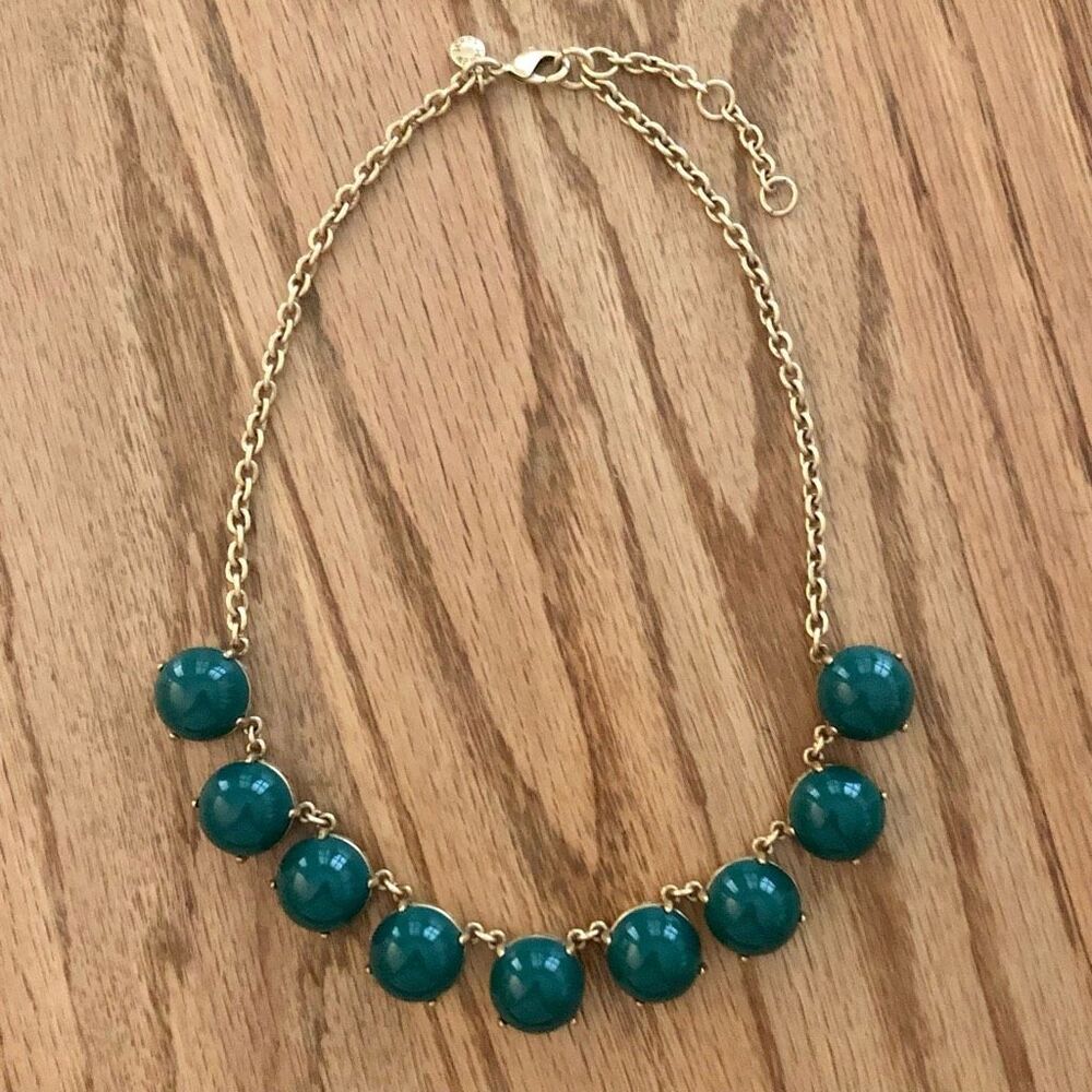 J.Crew | Green Cabochon Statement Necklace | 17” Adjustable